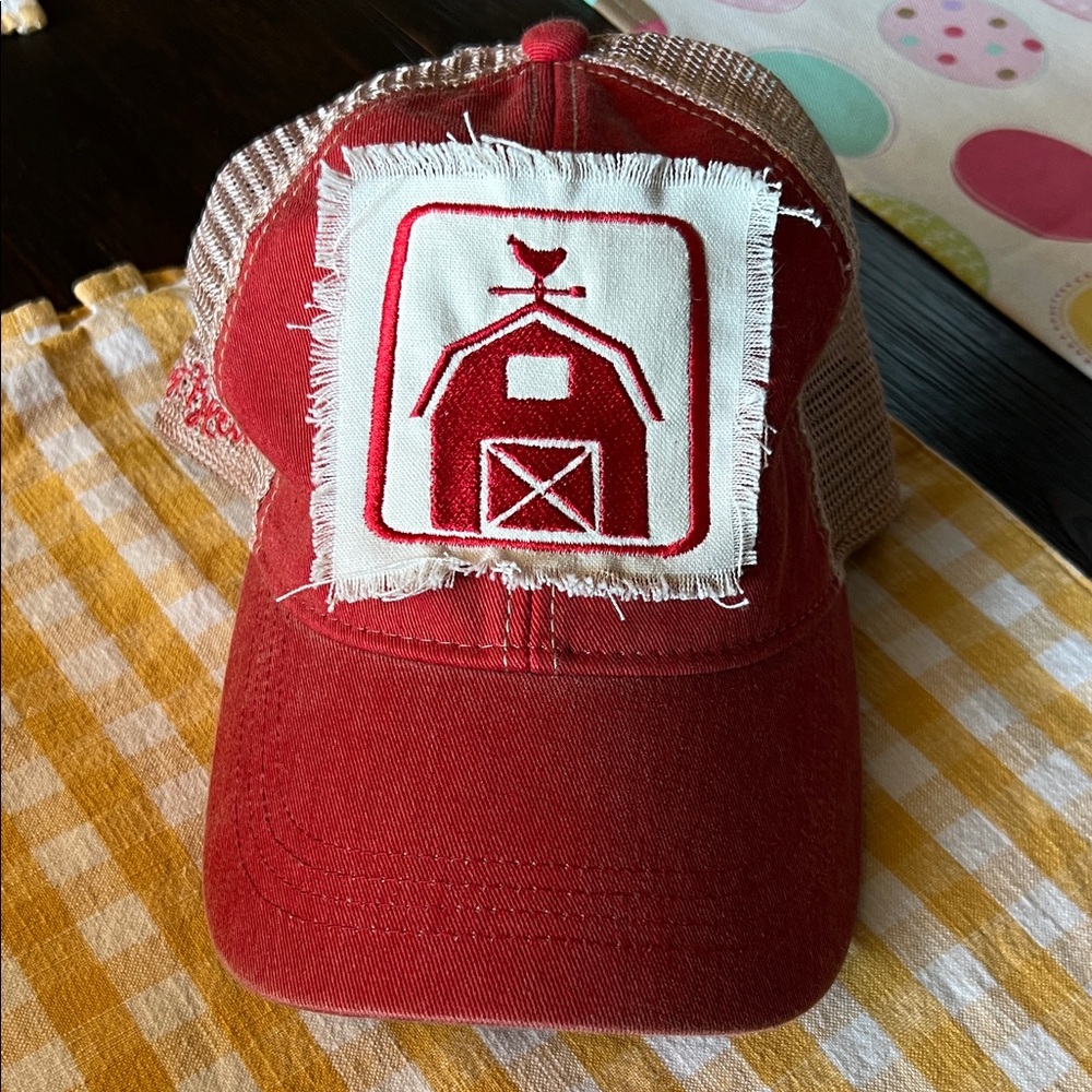 Rustic Red Barn Patch Women's Trucker Hat